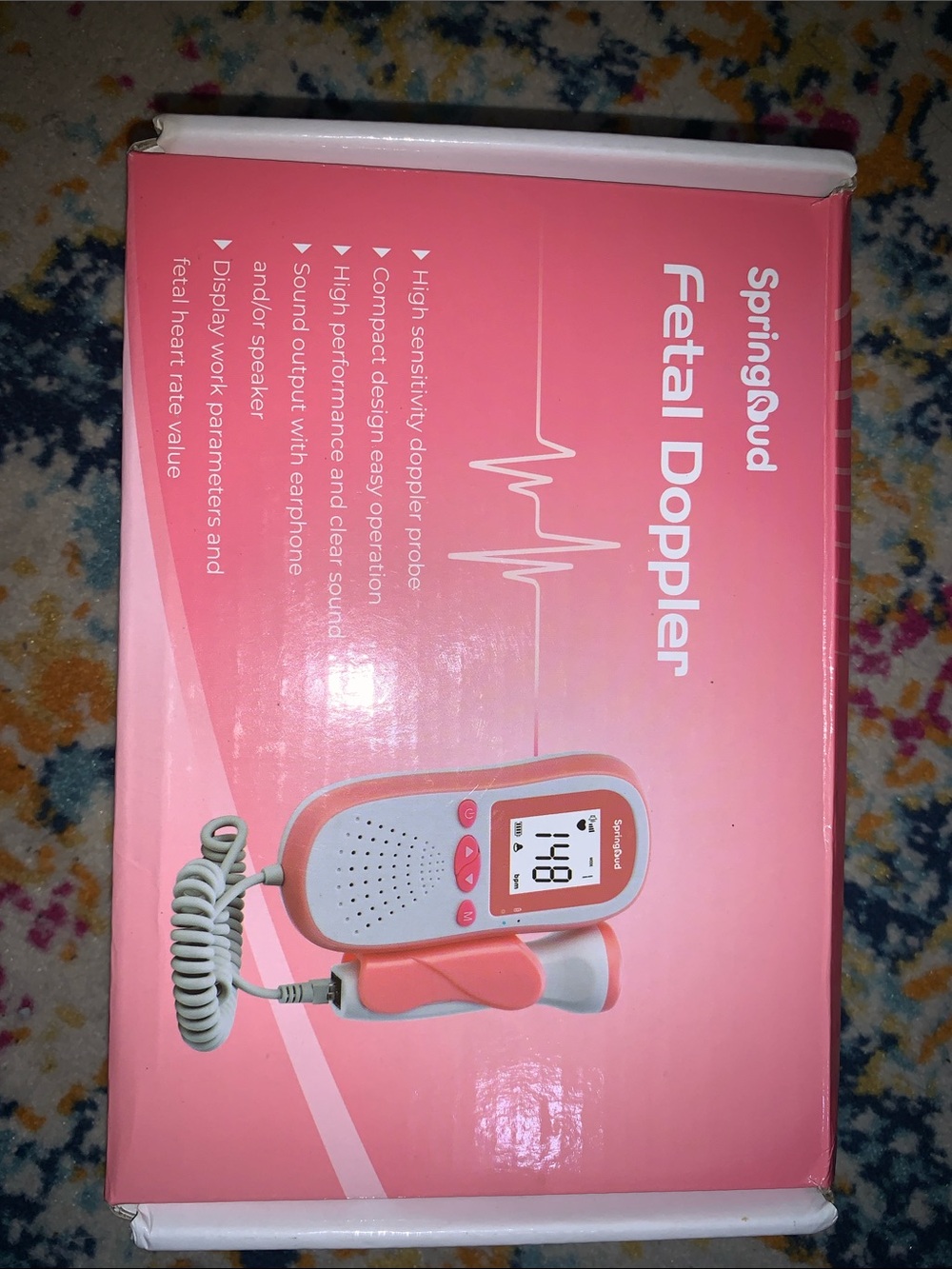 Pink Fetal Doppler - Portable Prenatal Heartbeat Monitor